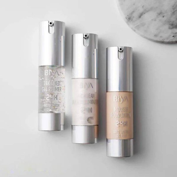 3 in 1 Biya 24k Gold Gel Primer Foundation Highlighter Set