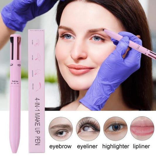 4-in-1 Waterproof Makeup Pen – Eyebrow, Lip Liner, Highlighter & Eyeliner