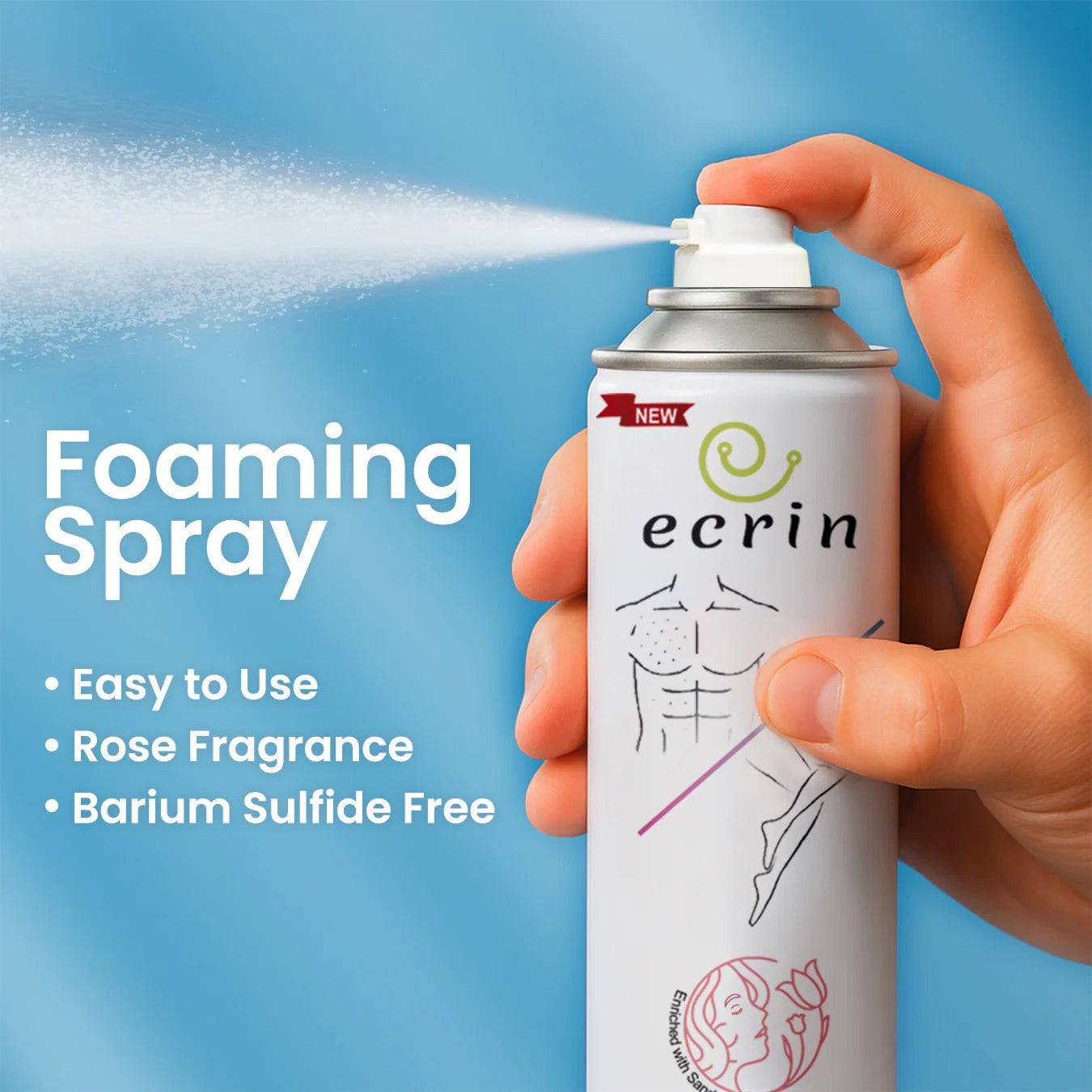 Ecrin Hair Removal Foaming Spray – Fresh Formula (200ml)