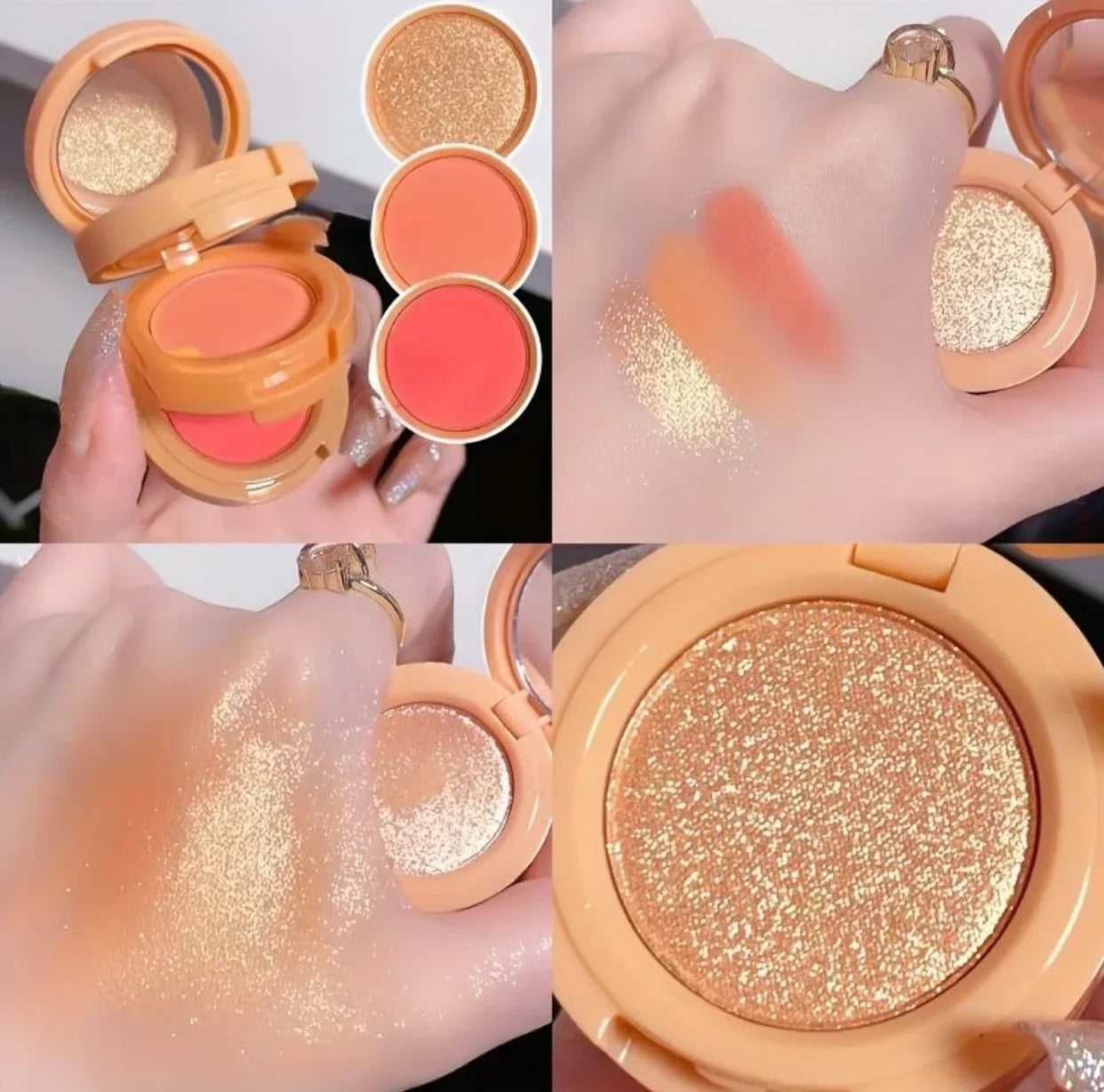 Mocallure 3 In 1 Blusher Highlighter Kit